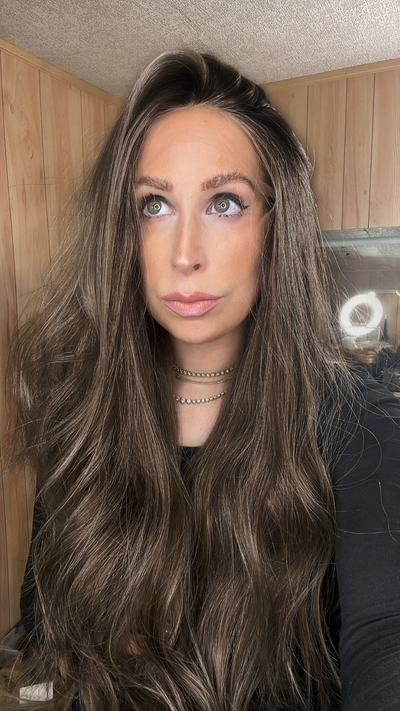 Ash Brown Hand-Tied Lace Top Wig