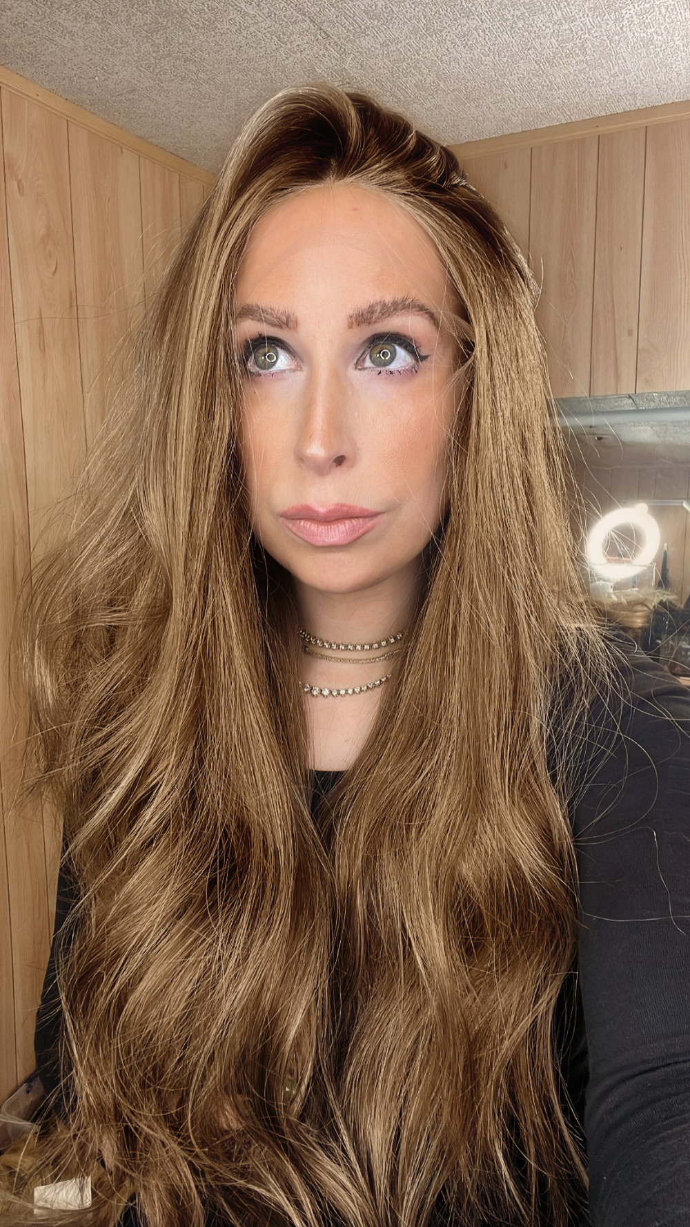 Blonde Brown Mix Hand-Tied Lace Top Wig